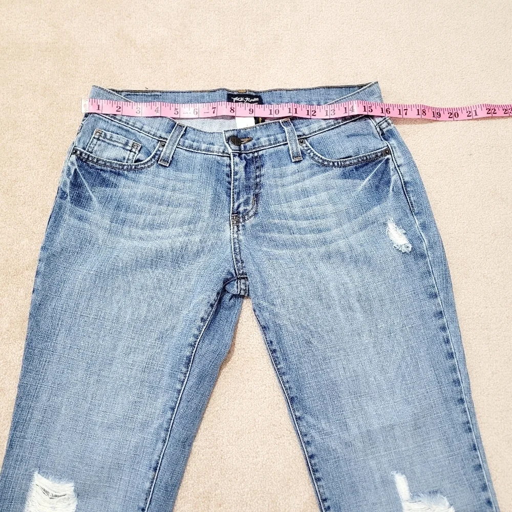 Truck Jeans Distressed Capris 100% Cotton Made In USA Woman's Size 7 - Picture 5 of 12